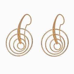 Pendientes largos de mujer en plata chapada diamantada