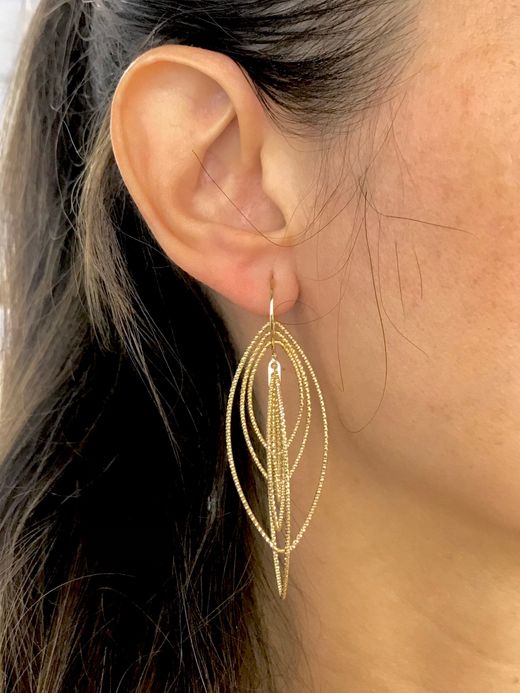 Pendientes plata de ley Gold Lance