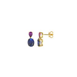 Pendientes plata de ley Pink & Blue