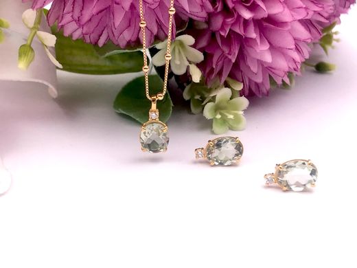 Pendientes Top Amatist Green Gold