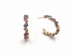 Pendientes Top Aro Circonitas Gold