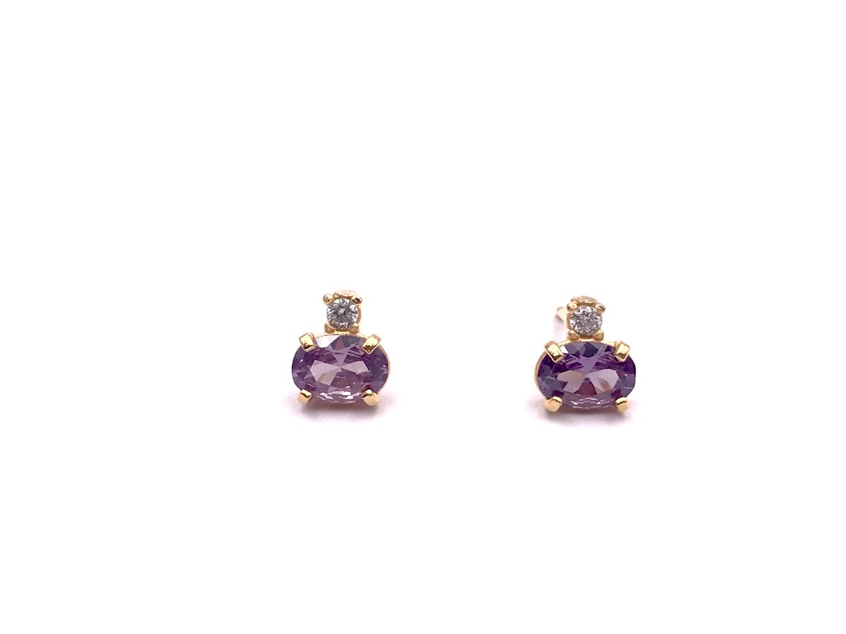 Pendientes Top plata Miyako Purple