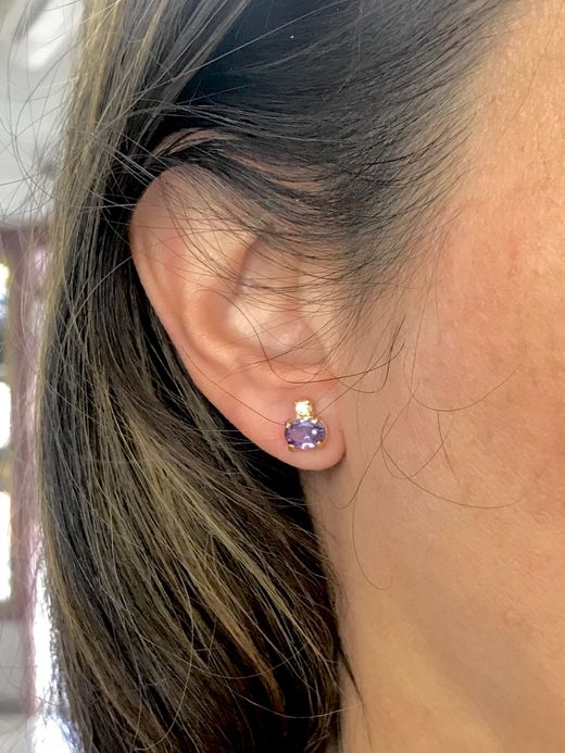 Pendientes Top plata Miyako Purple