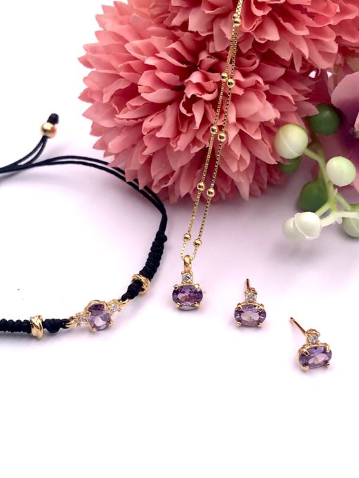 Pendientes Top plata Miyako Purple