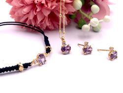 Pendientes Top plata Miyako Purple