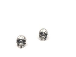Boucles d'oreilles tête de mort en argent