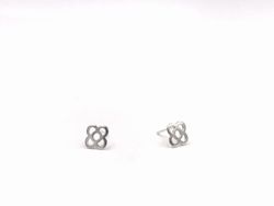 Pendientes troquelados de plata con baldosa Panot Barcelona