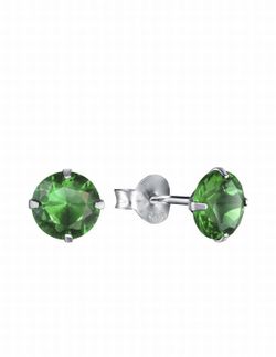 Pendientes Viceroy de plata con cristal verde