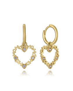 Pendientes Viceroy en plata de ley Heart Star Mom Gold