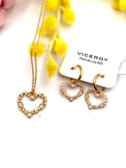 Viceroy Herz-Stern-Ohrringe für Mütter, Sterlingsilber, goldfarben