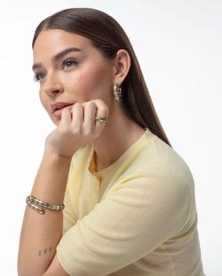Pendientes Viceroy Tubogas Laura Escanes Gold Green