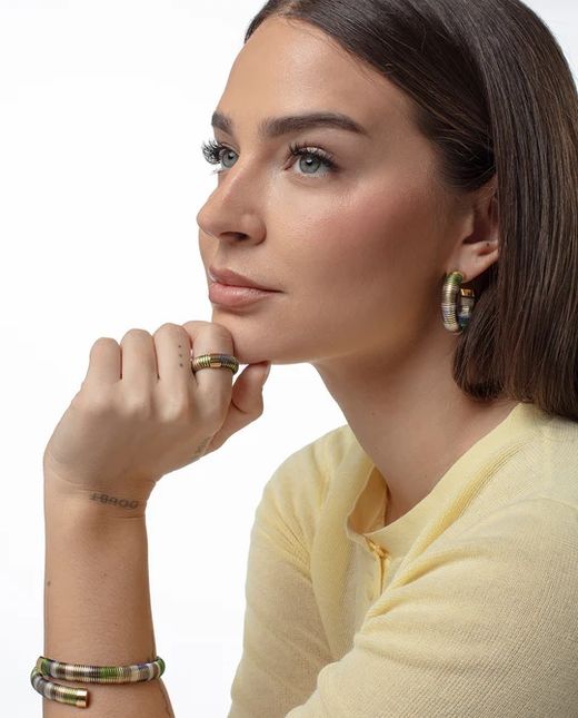 Pendientes Viceroy Tubogas Laura Escanes Gold Green