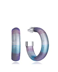 Pendientes Viceroy Tubogas Laura Escanes Silver Blue