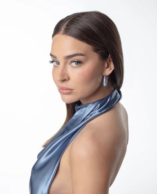 Pendientes Viceroy Tubogas Laura Escanes Silver Blue