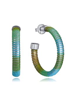Pendientes Viceroy Tubogas Laura Escanes Silver Green