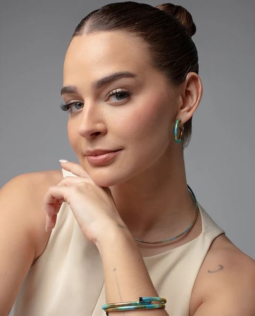 Pendientes Viceroy Tubogas Laura Escanes Silver Green