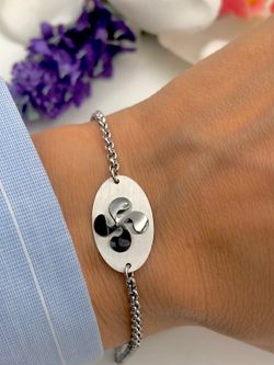 Bracelet Lauburu noir en argent sterling