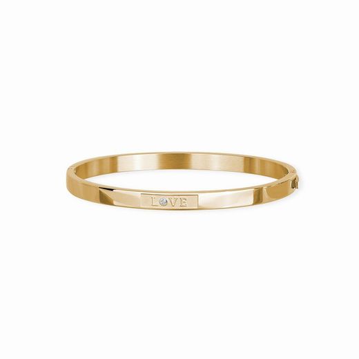 Pulsera acero rigida Love dorada