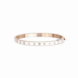 Pulsera acero rigida  rosada y blanca.