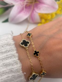 Alhambra Schwarzgoldarmband