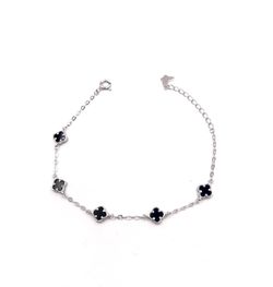 Alhambra Armband XS Schwarz Silber