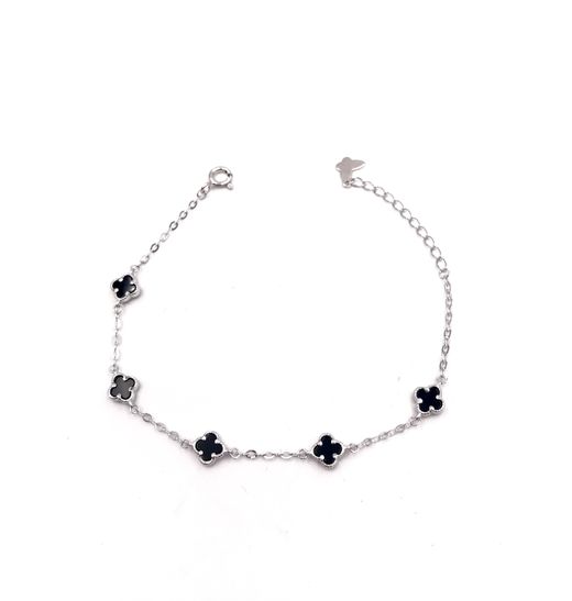 Alhambra Armband XS Schwarz Silber
