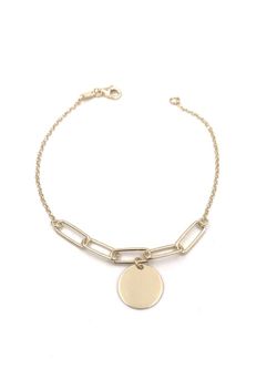 Pulsera con placa de plata chapada en oro personalizable