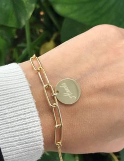 Armband mit anpassbarer vergoldeter Silberplatte