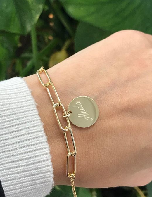 Armband mit anpassbarer vergoldeter Silberplatte