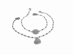 Bracelet personnalisable en acier noir avec cœur