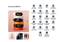 Pulsera de actividad Marea Smartwach con dos correas, negra y roja