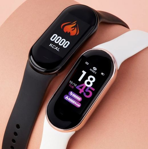 Pulsera de actividad Marea Smartwach con dos correas, negra y roja