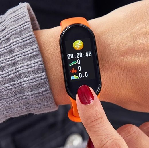 Pulsera de actividad Marea Smartwach con dos correas, negra y roja