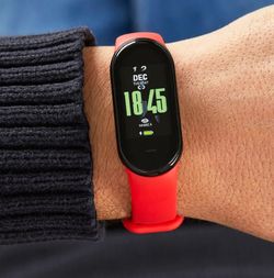 Pulsera de actividad Marea Smartwach con dos correas, negra y roja