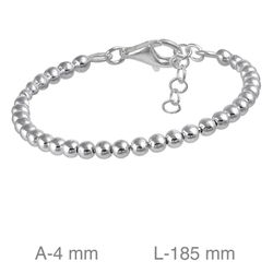 Kugelarmband aus Sterlingsilber 4 mm