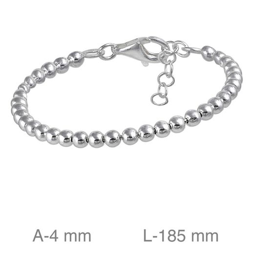 Kugelarmband aus Sterlingsilber 4 mm
