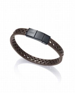 Pulsera de hombre Viceroy en acero Ip negro y piel marron