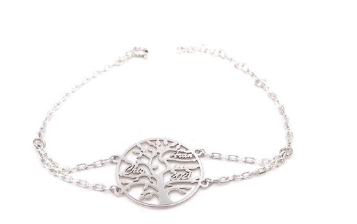 Bracelet argent arbre de vie personnalisé
