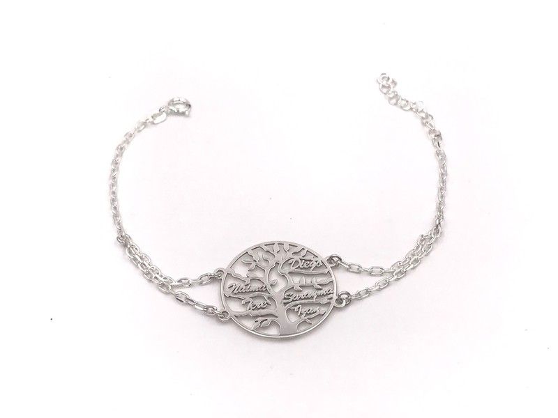 Pulsera de plata arbol de la vida personalizada