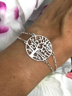 Bracelet argent arbre de vie personnalisé