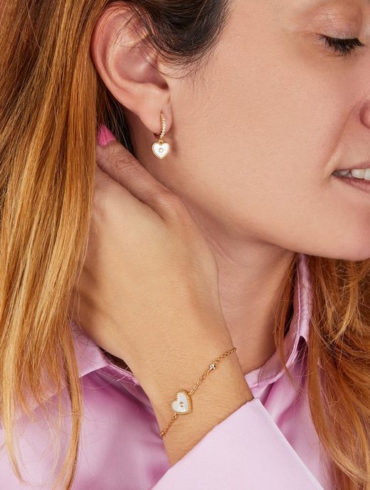 Vergoldetes Armband aus Sterlingsilber mit Perlenherz