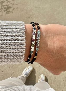 Pulsera de plata rodiada Top Silver Mamá Aqua