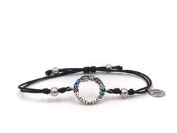 Pulsera redonda Top Silver de plata con circonitas de colores y mama