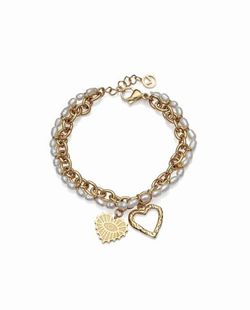 Pulsera doble de Viceroy en acero chapado con corazones
