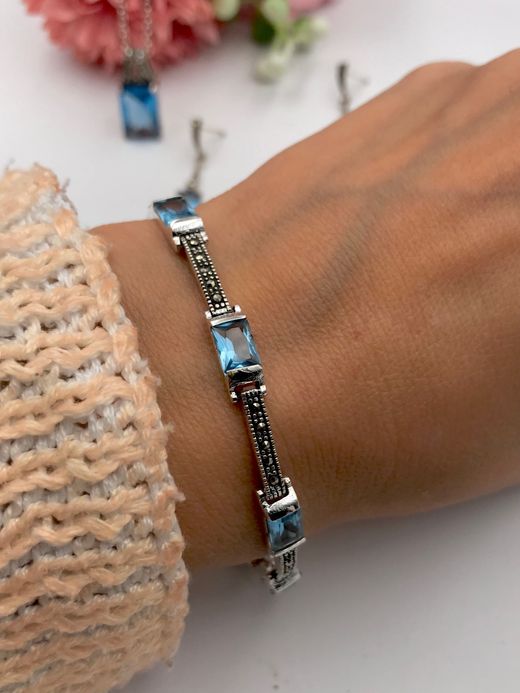 Pulsera Elegant en plata de ley Square Cel