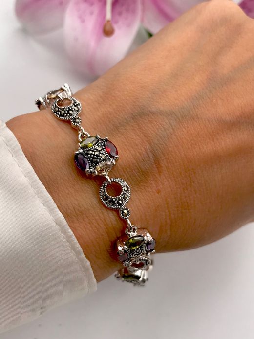 Pulsera en plata de ley Multi Circle