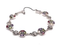 Pulsera en plata de ley Multi Circle