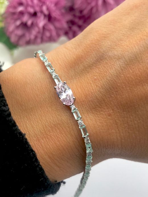 Pulsera en plata de ley Rosemari