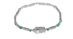 Pulsera en plata de ley Tear Green