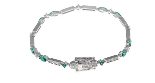 Pulsera en plata de ley Tear Green